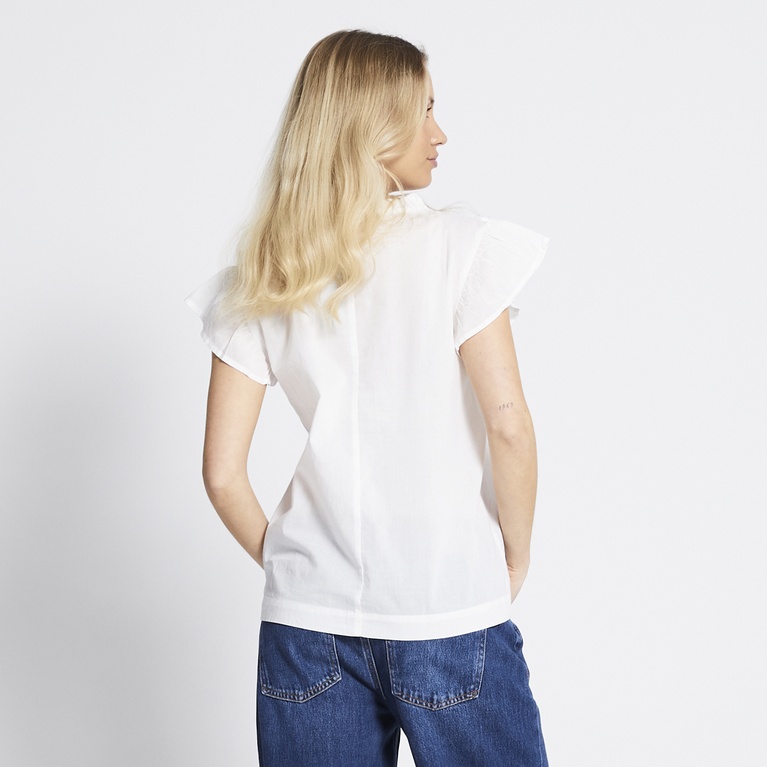 V-neck frill blouse "Ilona" White